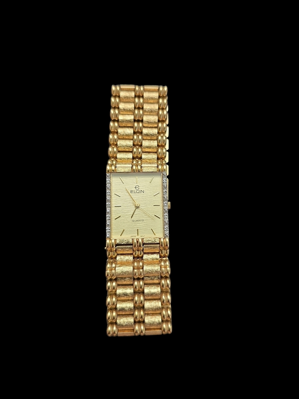 Gold Tone Women's Elgin Bracelet Watch - Elegant Rectangle Dial